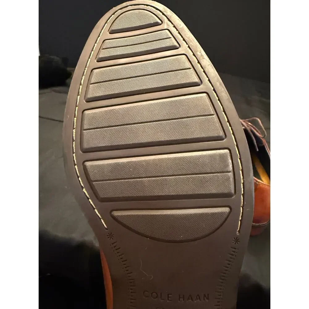 Cole Haan Men's Lenox Hill Cap Toe Dress Shoes British Tan Leather 10 Wide